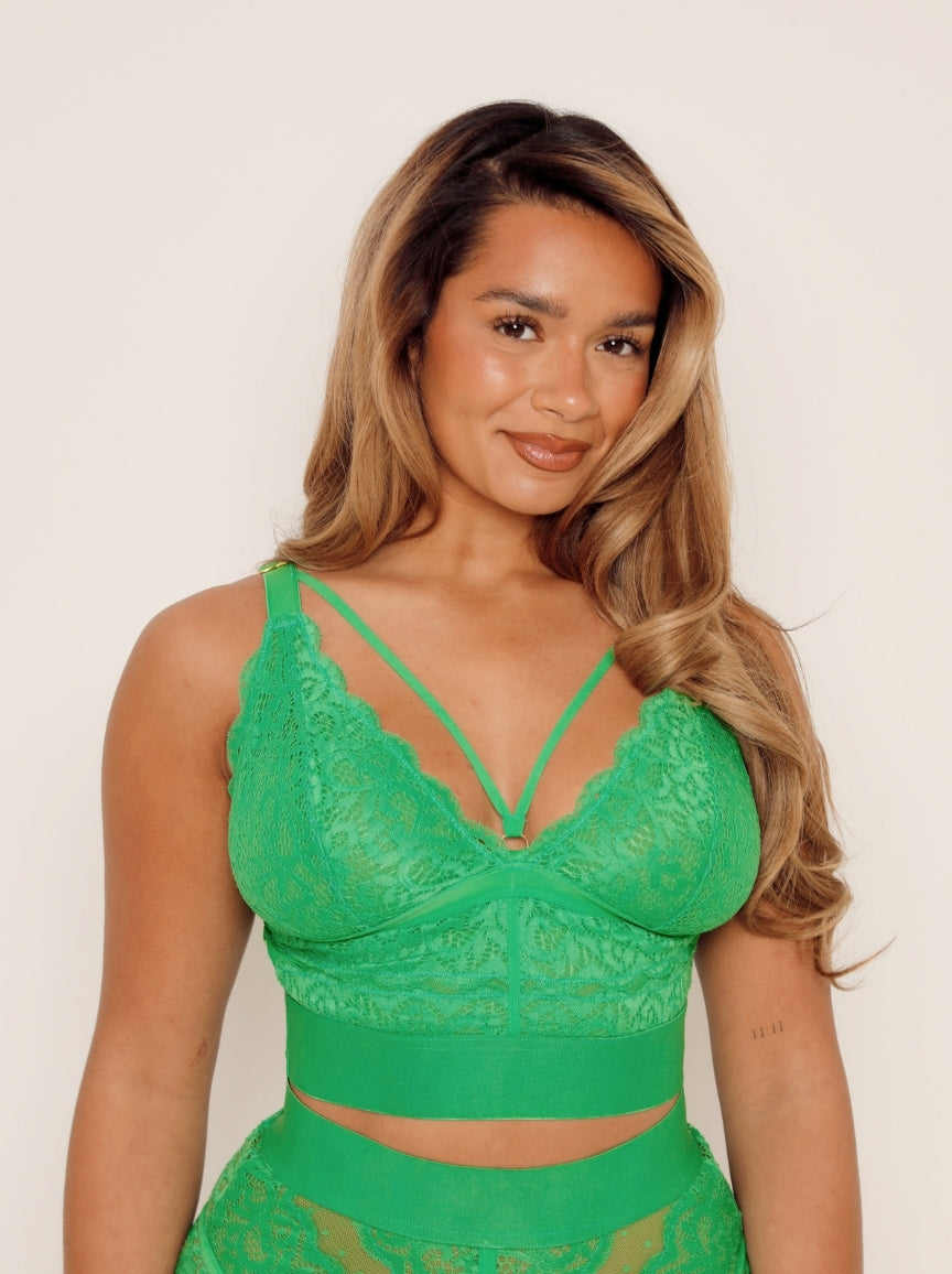 Gia Bralette : Harlequin Green