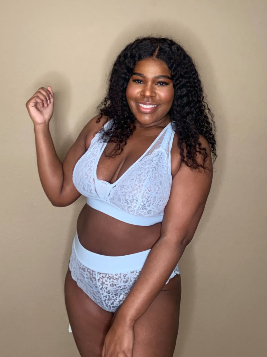 Hallie firmer supporting bralette in ballad blue